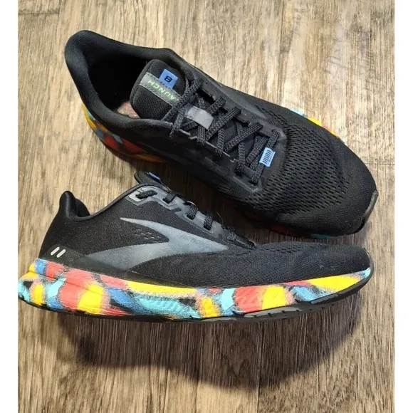 BROOKS Launch 8 Run Victory Black Red Blue Yellow Running Shoes Men's US Size 10
