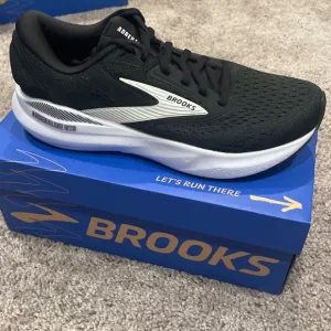 Brooks Men's Adrenaline GTS 24 Running Shoes, Black/White Size 8 D 1104371D087
