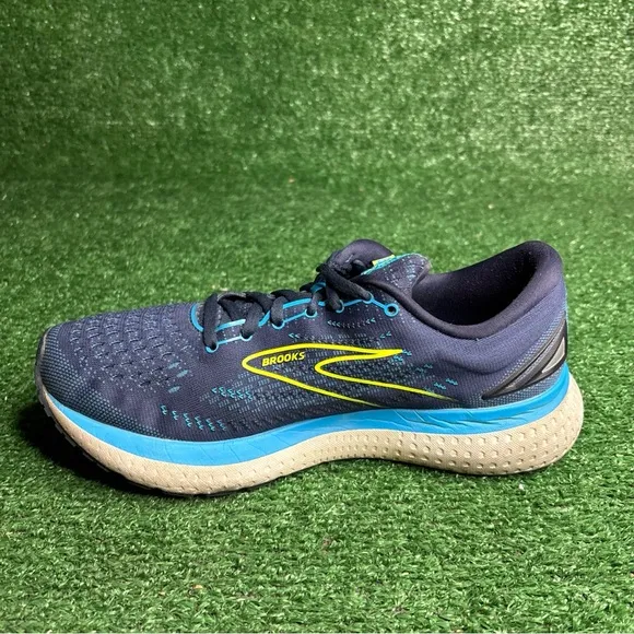 Brooks Shoes Mens 9 Glycerin 19 Running Sneakers Blue Athletic Low 1103561D443