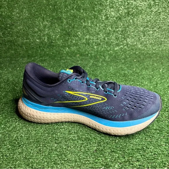 Brooks Shoes Mens 9 Glycerin 19 Running Sneakers Blue Athletic Low 1103561D443