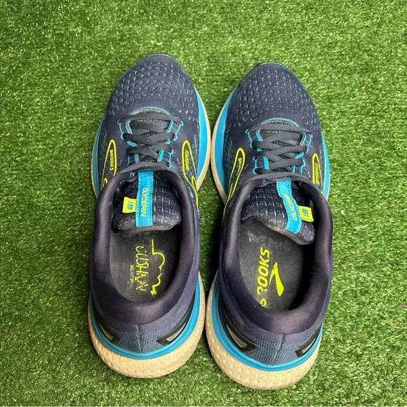 Brooks Shoes Mens 9 Glycerin 19 Running Sneakers Blue Athletic Low 1103561D443