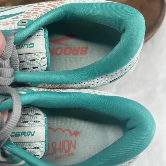 Brooks Shoes Wm 10.5 B Glycerin 20 Gray Green Orange Running Sneakers
