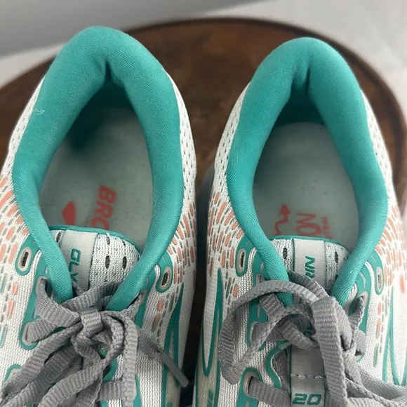 Brooks Shoes Wm 10.5 B Glycerin 20 Gray Green Orange Running Sneakers