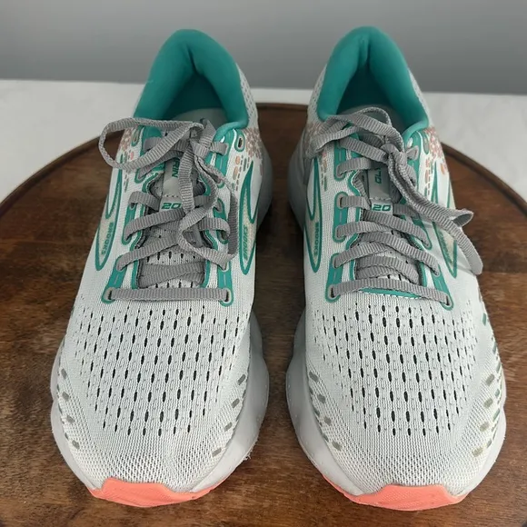 Brooks Shoes Wm 10.5 B Glycerin 20 Gray Green Orange Running Sneakers