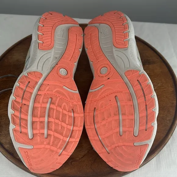 Brooks Shoes Wm 10.5 B Glycerin 20 Gray Green Orange Running Sneakers