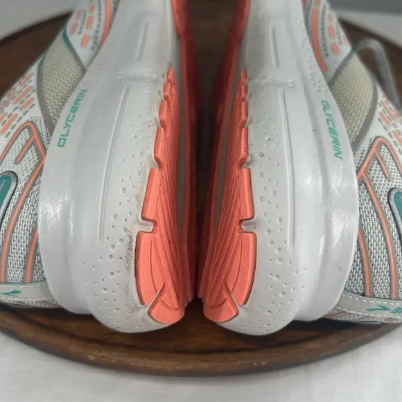 Brooks Shoes Wm 10.5 B Glycerin 20 Gray Green Orange Running Sneakers