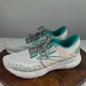 Brooks Shoes Wm 10.5 B Glycerin 20 Gray Green Orange Running Sneakers