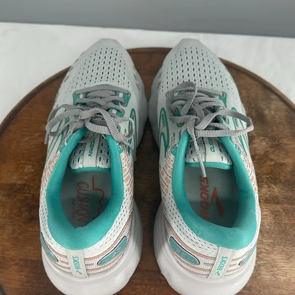 Brooks Shoes Wm 10.5 B Glycerin 20 Gray Green Orange Running Sneakers