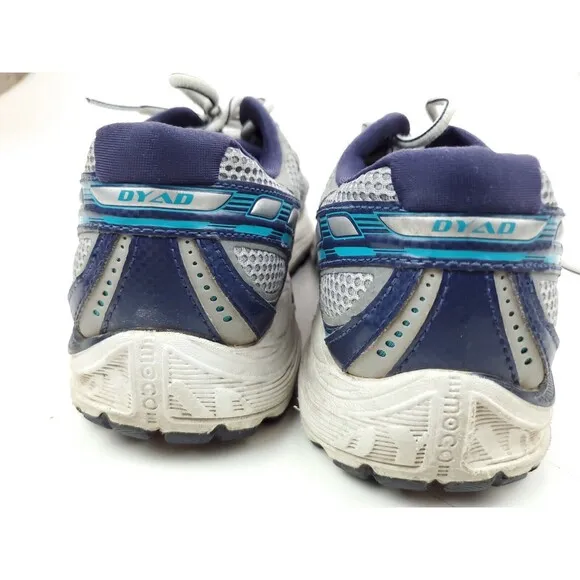 Brooks Womens Dyad 8 Gray Blue Running Shoes Lace Up Size 7