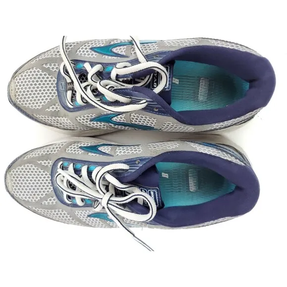 Brooks Womens Dyad 8 Gray Blue Running Shoes Lace Up Size 7