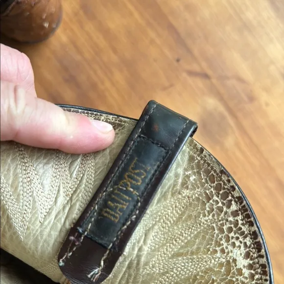 Brown Leather Ostrich skin  Cowboy Boots.  Genuine Ostrich.