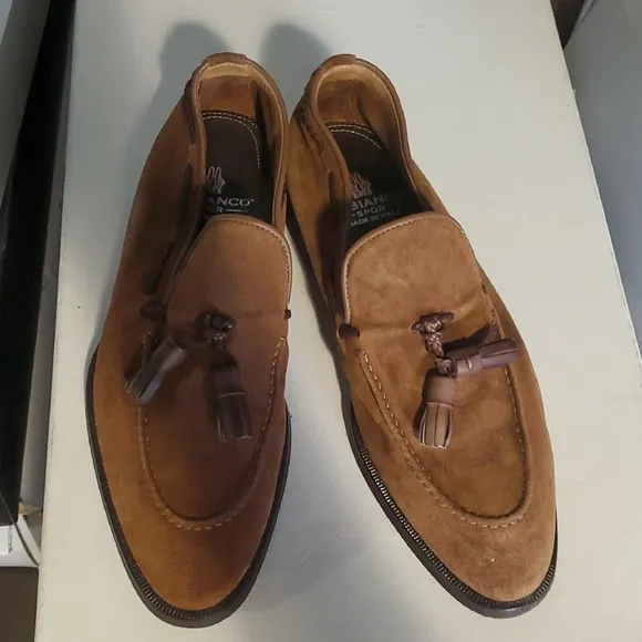 Brown Suede Tassel Loafers