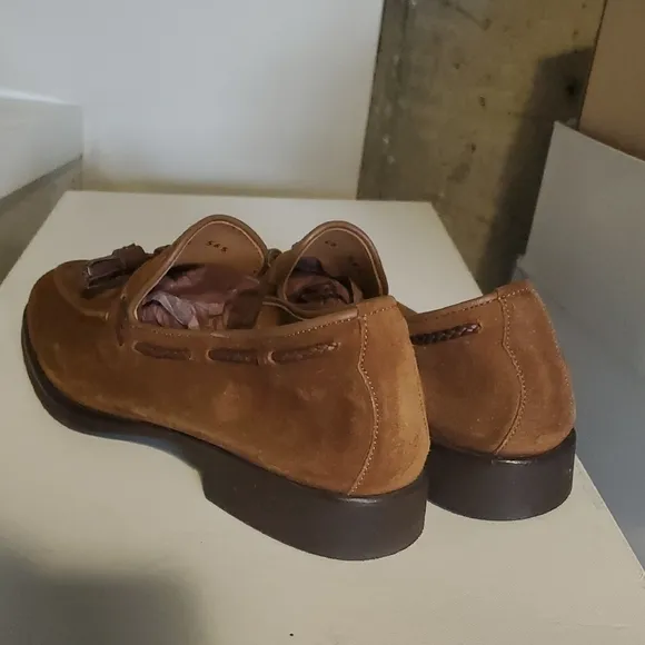 Brown Suede Tassel Loafers