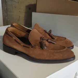 Brown Suede Tassel Loafers