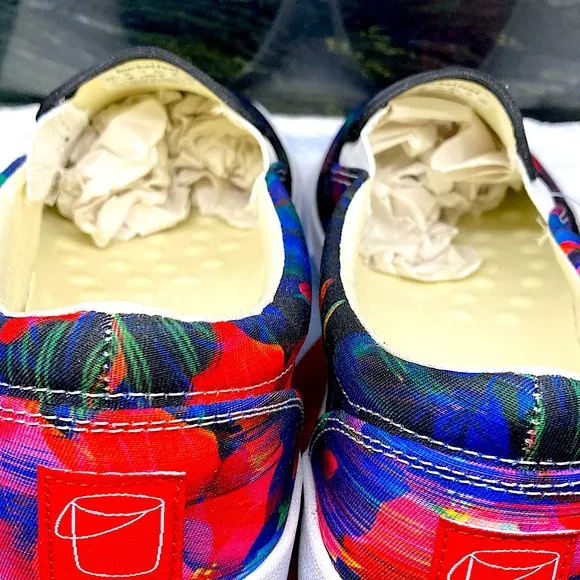 Bucketfeet Artisan Sneakers Slip On Watercolor Print New