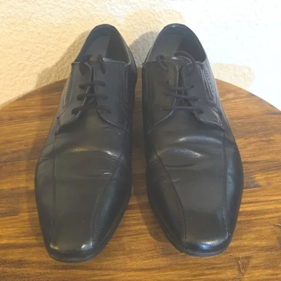 Bugatti 1802 Mens Black Premium leather Dress shoes MINT! 44 Sz.11