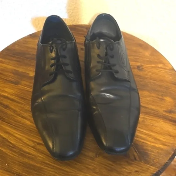 Bugatti 1802 Mens Black Premium leather Dress shoes MINT! 44 Sz.11
