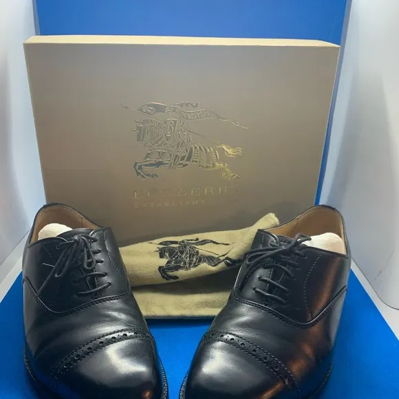 BURBERRY’S Black LEATHER Oxford dress vintage SHOES US 4