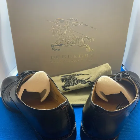 BURBERRY’S Black LEATHER Oxford dress vintage SHOES US 4