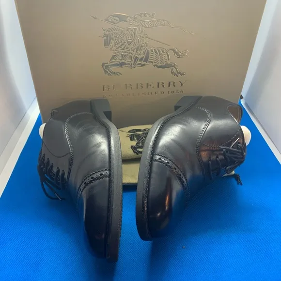 BURBERRY’S Black LEATHER Oxford dress vintage SHOES US 4