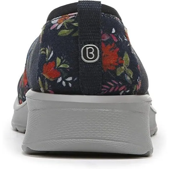 BZees Women's Gracie Slip-On Loafer, Navy Floral, 8.5 Wide