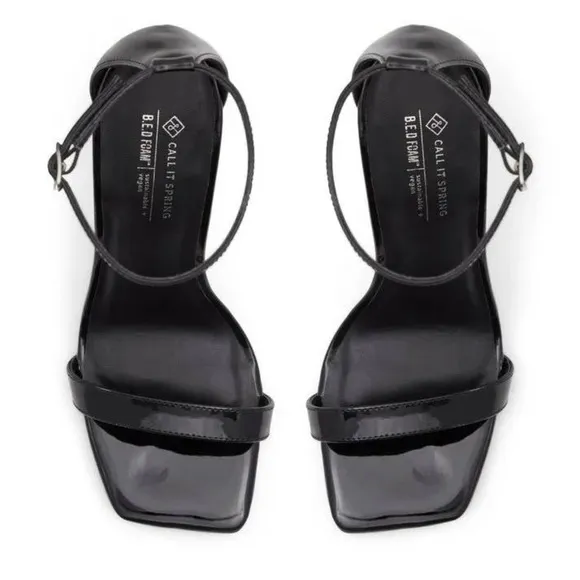 CALL IT SPRING • Black Katsia High Heels Strappy Sandals Shoes