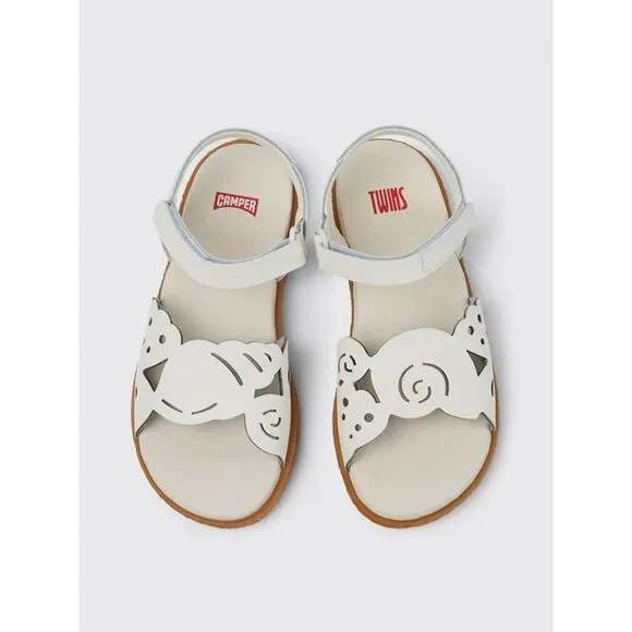 Camper Kids Sandals Cutout Design White Footwear