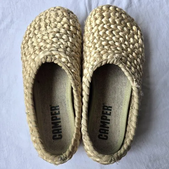 Camper Women's Woven Natural Fiber Clogs Flats Shoes Size 8