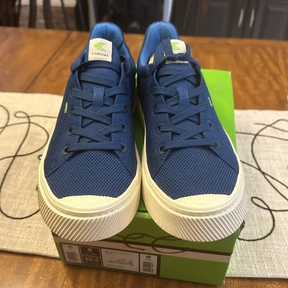 CARIUMA unisex IBI LOW Mineral Blue Knit Sneakers