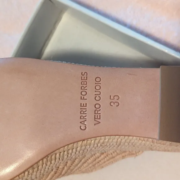 Carrie Forbes women's size 35 beige shoes.