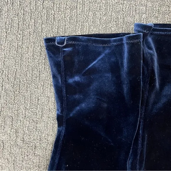 Carvela Blue velvet over the knee boots