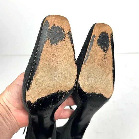 CASADEI Italy Gray Mary Jane Kitten Heels Shoes US 6,5