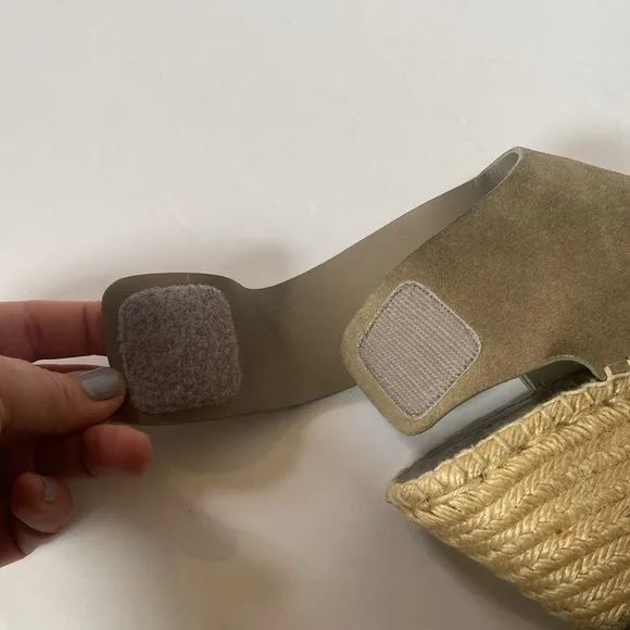 Celine Grey Suede Open Toe EspadrillesWedge Sandals Size 37