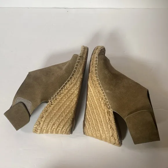 Celine Grey Suede Open Toe EspadrillesWedge Sandals Size 37