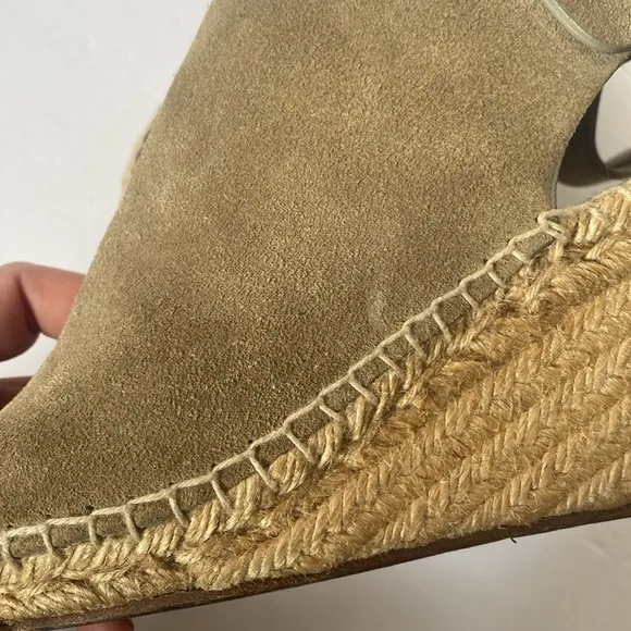 Celine Grey Suede Open Toe EspadrillesWedge Sandals Size 37