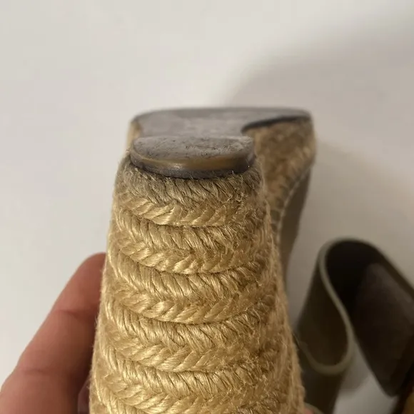 Celine Grey Suede Open Toe EspadrillesWedge Sandals Size 37
