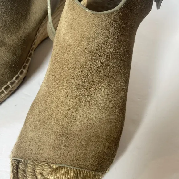 Celine Grey Suede Open Toe EspadrillesWedge Sandals Size 37