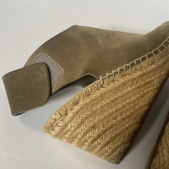 Celine Grey Suede Open Toe EspadrillesWedge Sandals Size 37
