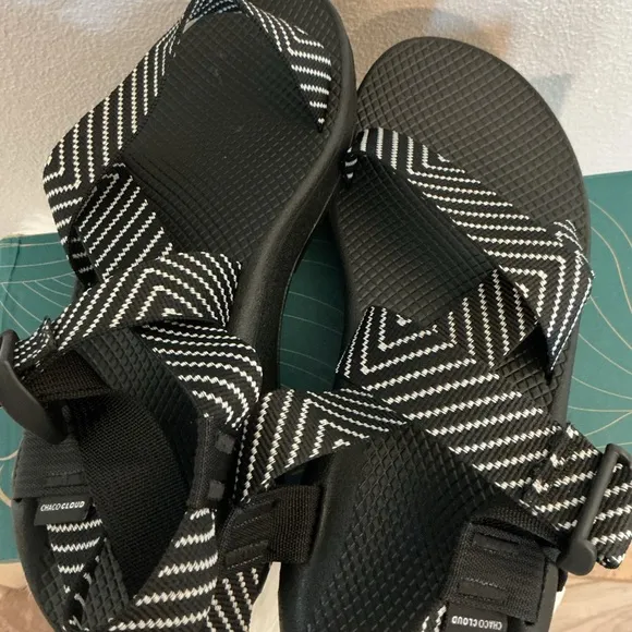 Chaco Mega Z Cloud Black and White Sandals