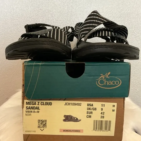 Chaco Mega Z Cloud Black and White Sandals
