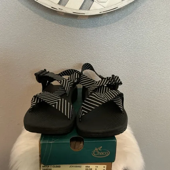 Chaco Mega Z Cloud Black and White Sandals
