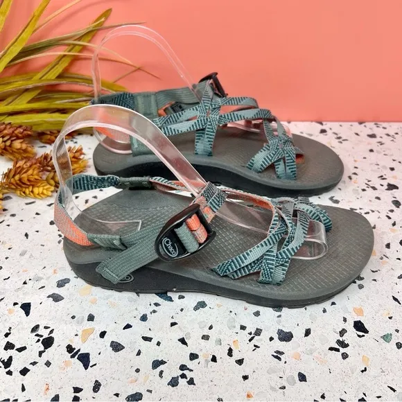 CHACO ZCloud X2 Rune Teal Slingback Toe Loop Women’s Hiking Sandals Sz 8