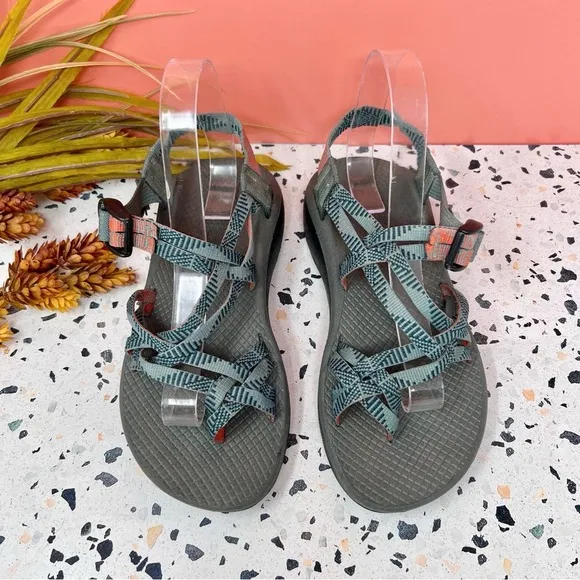 CHACO ZCloud X2 Rune Teal Slingback Toe Loop Women’s Hiking Sandals Sz 8