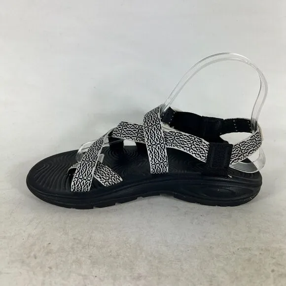 Chaco Zvolv 2 Sandals Women's 7 Black &amp; White Hook &amp; Loop Slingback Sandals
