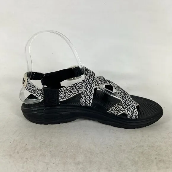 Chaco Zvolv 2 Sandals Women's 7 Black &amp; White Hook &amp; Loop Slingback Sandals