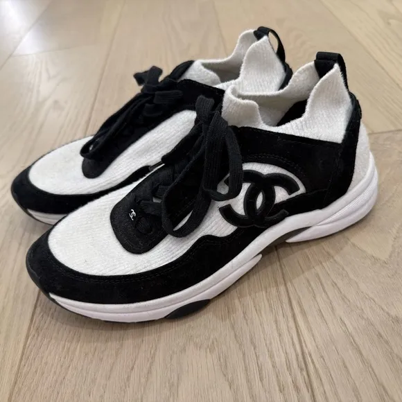 Chanel Black and White Sneakers