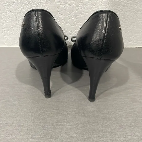 CHANEL Black Bow Heels