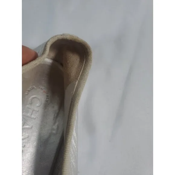 Chanel Gold Metallic Ballet Flats EU Size 42 US 10 G02819 Made in Italy