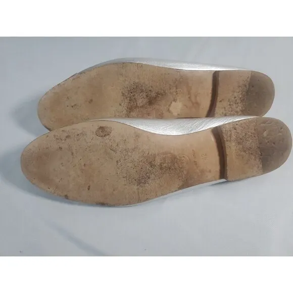 Chanel Gold Metallic Ballet Flats EU Size 42 US 10 G02819 Made in Italy