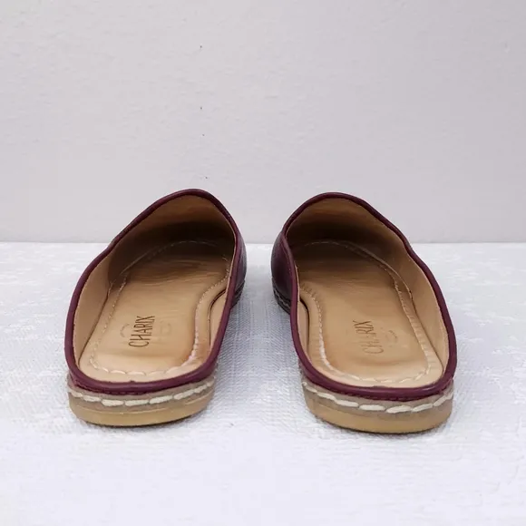 CHARIX Bordeaux Leather Mules